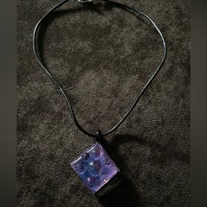 Glass purple necklace